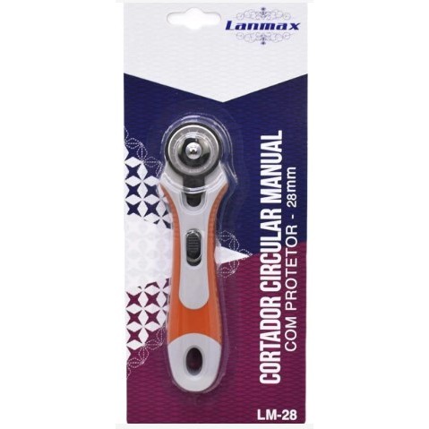 Cortador Circular Manual 28mm com Protetor Lanmax LM-28 Ideal Cortar Tecidos Papel Outros Materiais