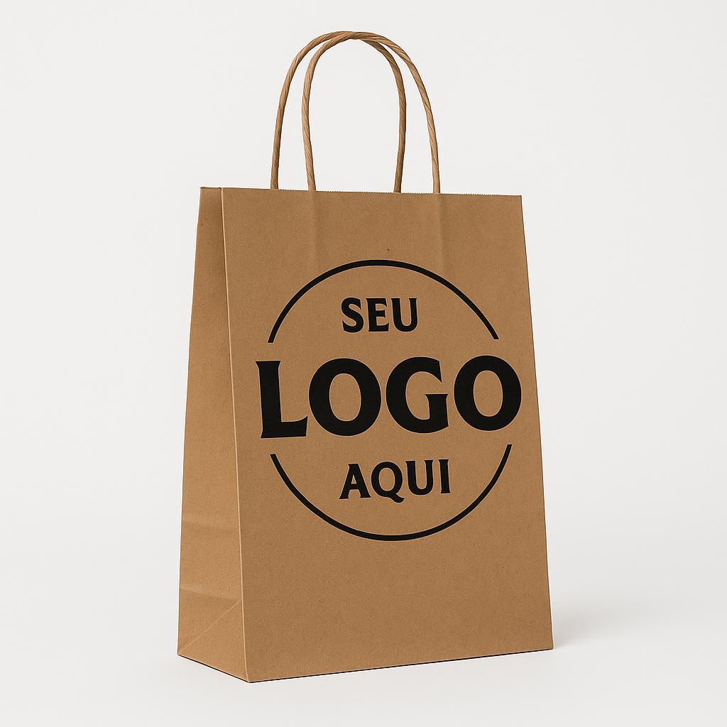 Sacola Papel Personalizada Parda Seu Logo Varios Tamanhos em Oferta na Shopee