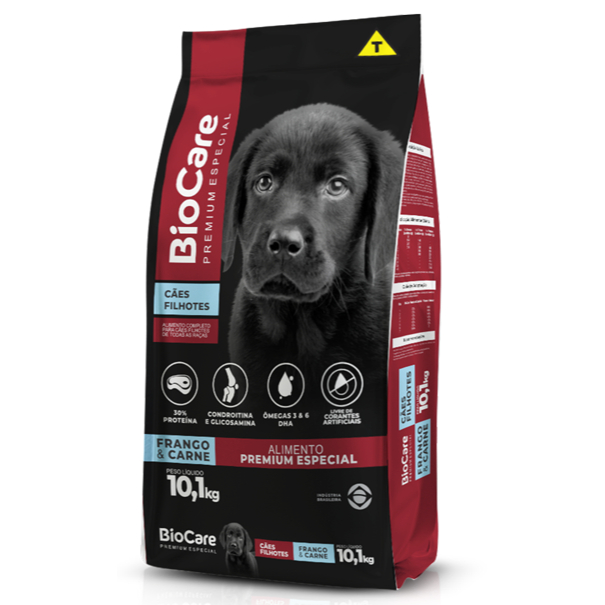 Ração BioCare Selection Cães Filhotes Carne e Frango 10,1kg
