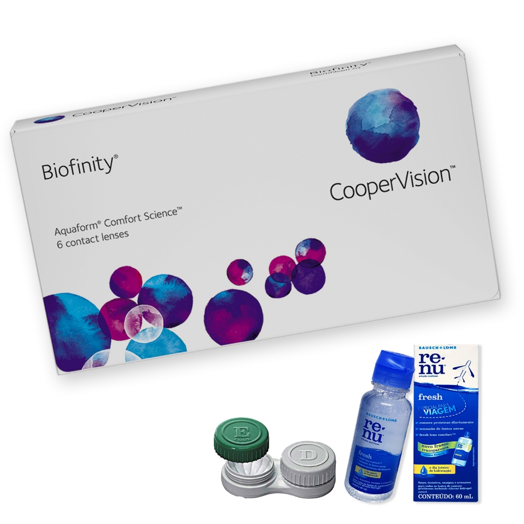 Lente De Contato Coopervision Biofinity + Renu 60ml em Oferta na Shopee