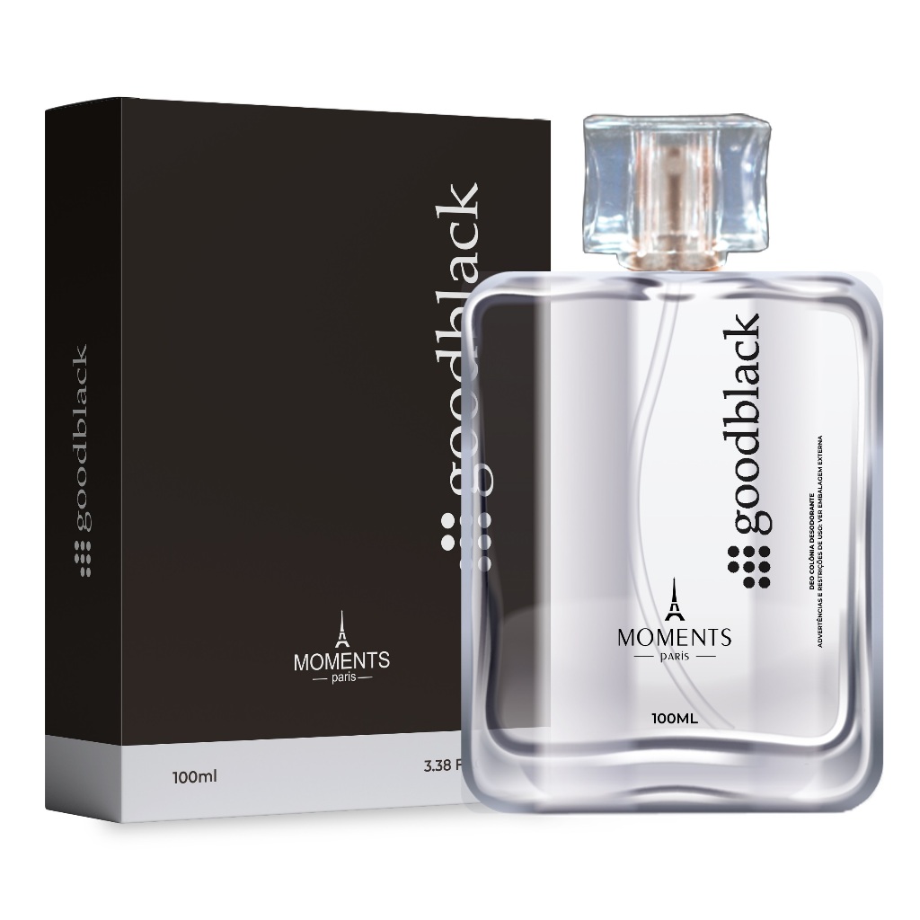 Perfume Masculino Goodblack – Moments Paris Alta Fixação 30% Essência Malbec