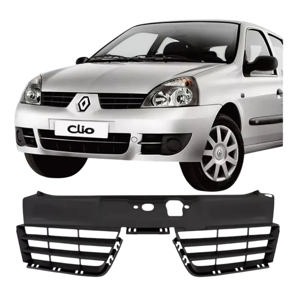 GRADE DIANTEIRA CLIO HATCH SEDAN 2006 A 2012 (PRETA)