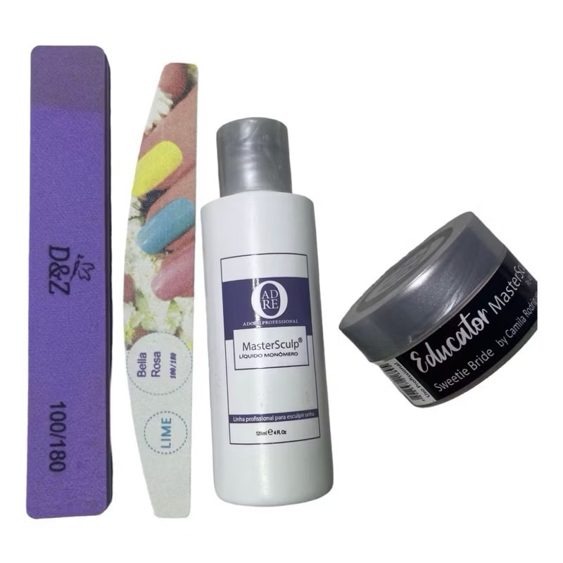 Monomer Adore 100ml Pra Unhas Porcelana+po acrilico sweet bride 40gm