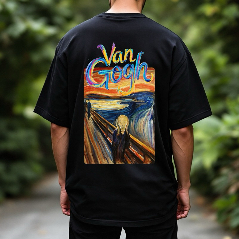 Camiseta Oversized Algodão Streetwear Blusão Unissex Academia O Grito Artista Famoso Camisa Masculina