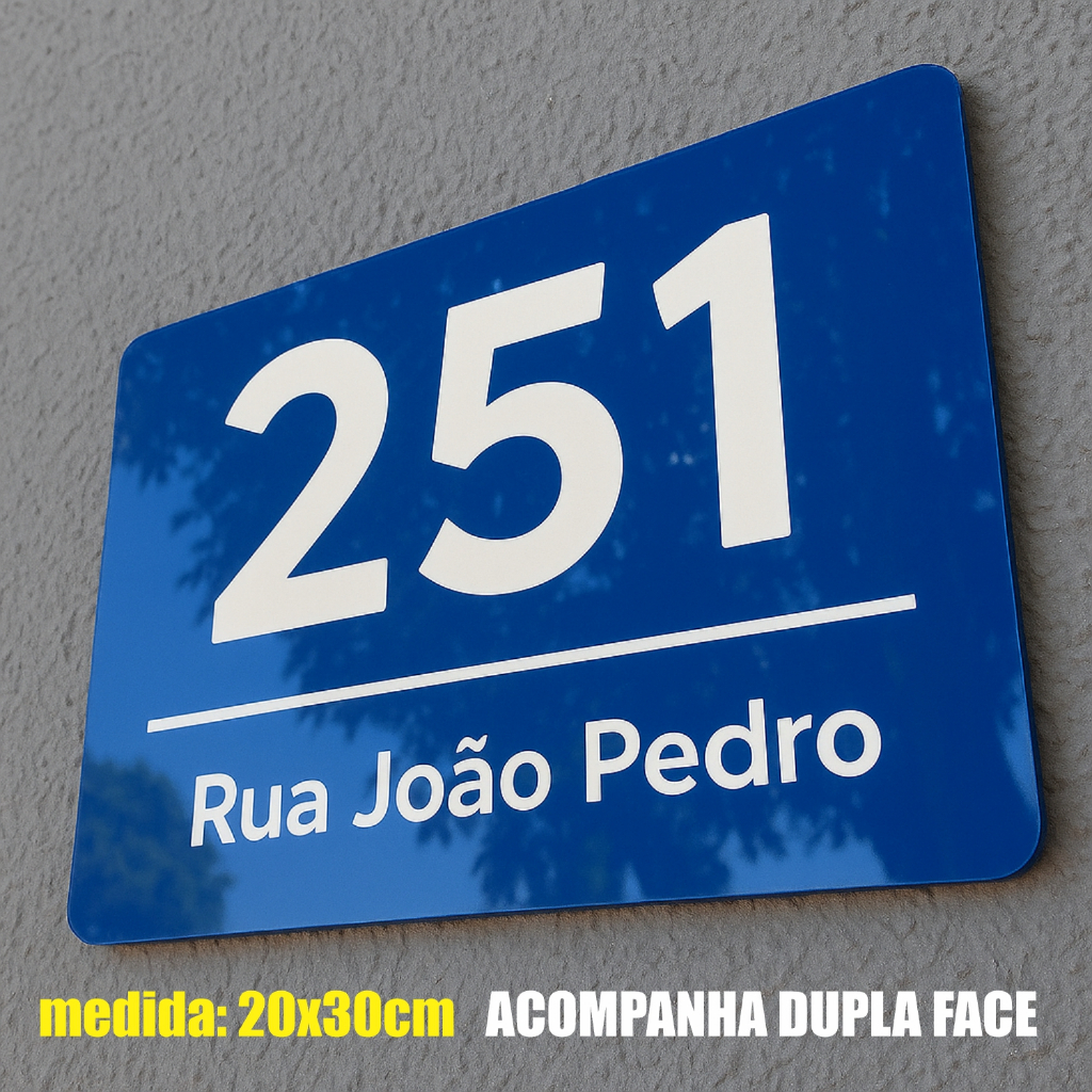 Placa em ACM diversas cores para Endereço, Número de Casa, Condomínios e empresas em geral