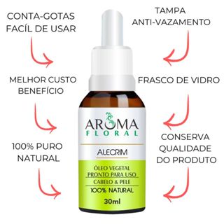 Óleo Vegetal de Alecrim Facial Capilar 100% Puro e Natural em Oferta na Shopee