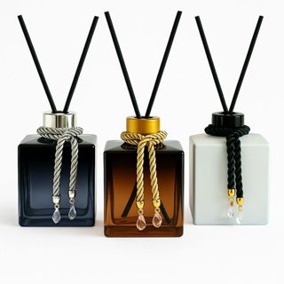 Difusor Banheiro Aromatizador Ambiente Vidro Cubo Branco c/Dourado 250ml Lavabo Pia Luxo e Elegante em Oferta na Shopee