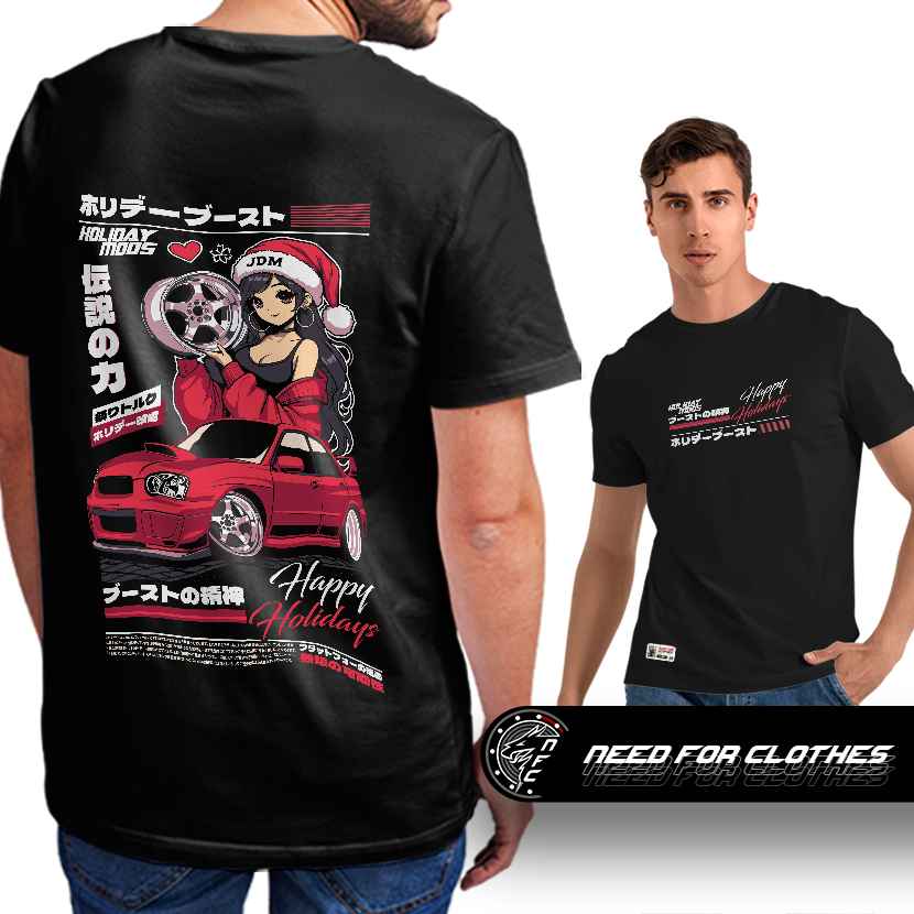 Camiseta Subaru WRX STI, Flat Four Turbo, JDM Natalino, Holiday Boost
