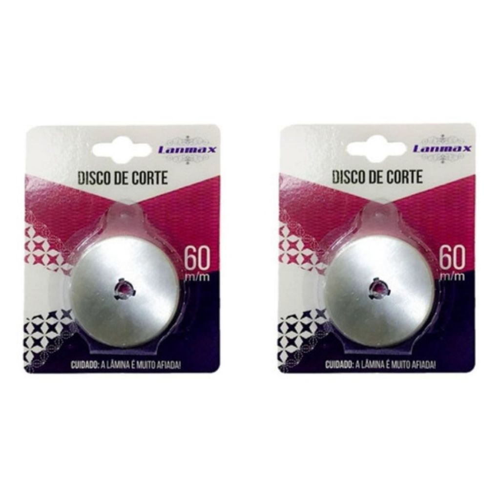 Kit Com 2 Lâminas Disco Para Cortador Circular 60mm Lanmax Alta Precisão e Durabilidade para Tecido