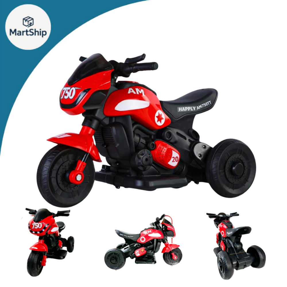 Motinha Elétrica Infantil 6V com Música e Som de Moto Para Criança Bicicleta Motor Lazer