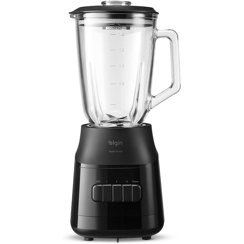 Liquidificador Super Force Elgin, Jarra de Vidro, 1,9L 900W Preto