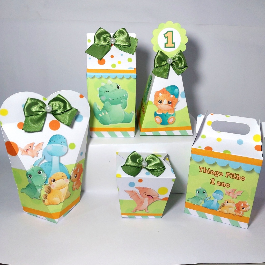 DINOSSAURO BABY Kit 50 Lembrancinhas Personalizadas MIMOS Caixinhas de aniversário infantil KIT FESTA