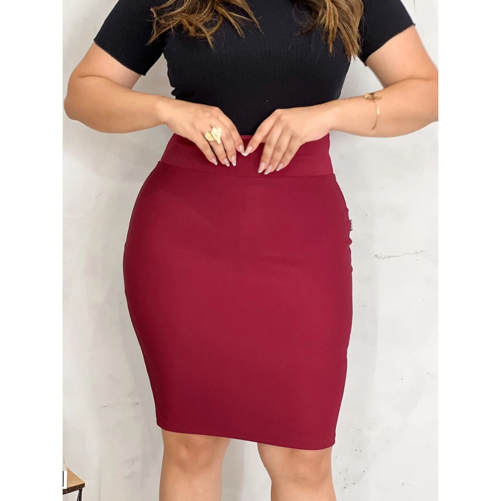 Saia Midi Lápis Feminina Promoção Saia Lápis Feminina Social Secretária Para Igreja Moda Evangélica