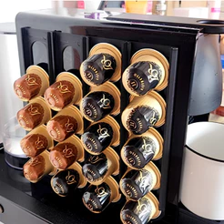 Porta Cápsulas Suporte Organizador NESPRESSO p/20 Cápsulas Café Parede/ Lateral