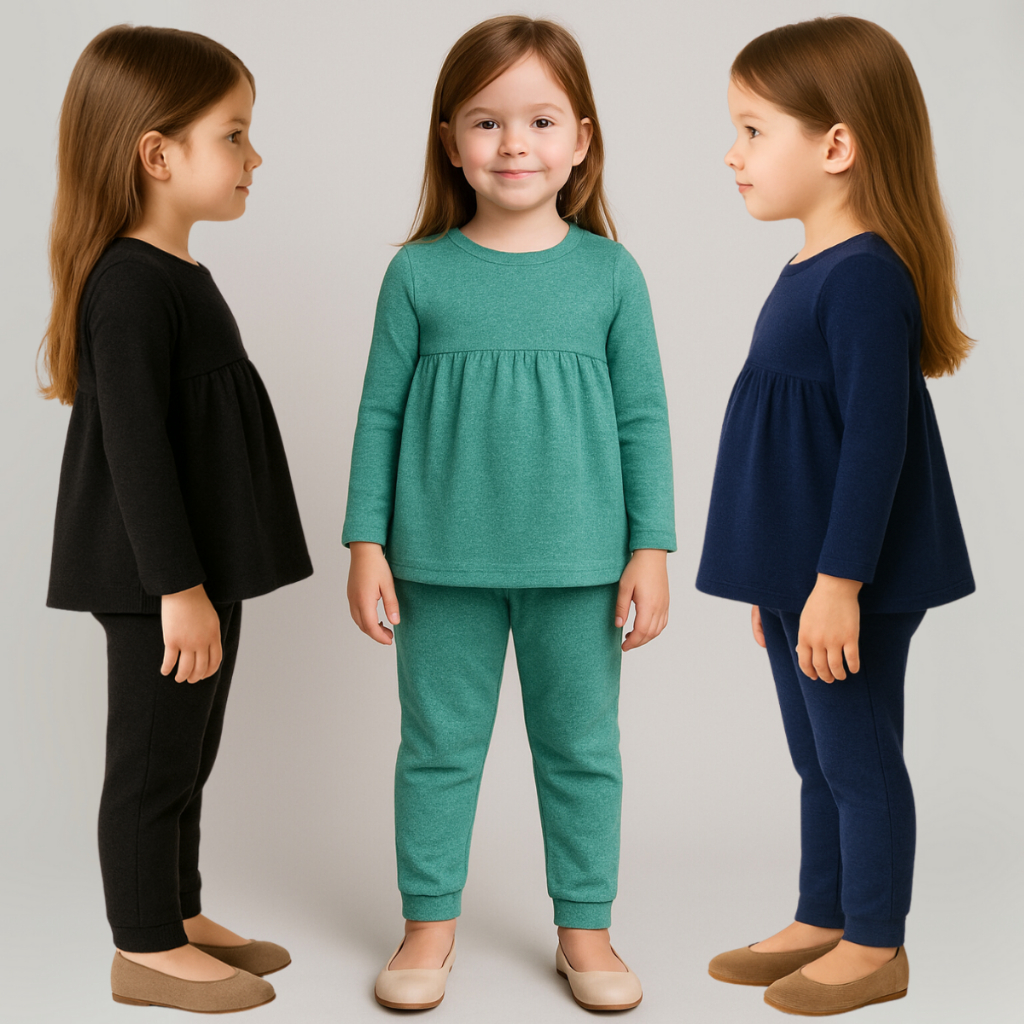 Conjunto Inverno Infantil Feminino 2 Peças Quentinho Blusa e Calça Lanzinha Menina Roupa d...