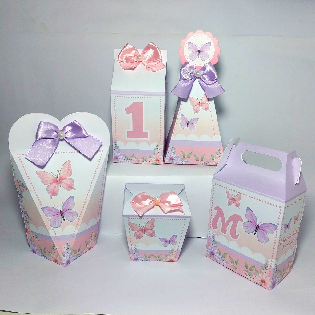 JARDIM DAS BORBOLETAS ENCANTADO 50 Caixinhas  Lembrancinhas Personalizadas MIMOS de aniversário infantil KIT FESTA