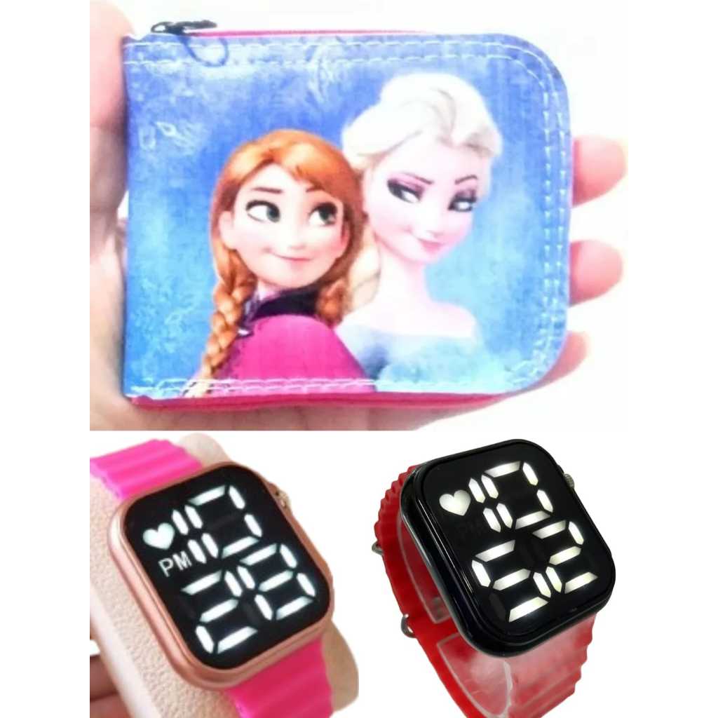 Carteira infantil Frozen ,relógio digital a prova d agua smar feminino , sua filha merece um presente assim , novidade
