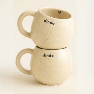 Caneca Artesanal de Cerâmica Presente Dinda e Dindo Oval Bojuda Moon Xícara Grande Padrinhos em Oferta na Shopee