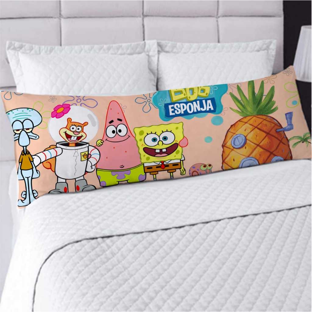 Travesseiro De Corpo Com Fronha Xuxão Fibra de Silicone Personalizado 1.25x0.45cm Quarto Bob Esponja em Oferta na Shopee