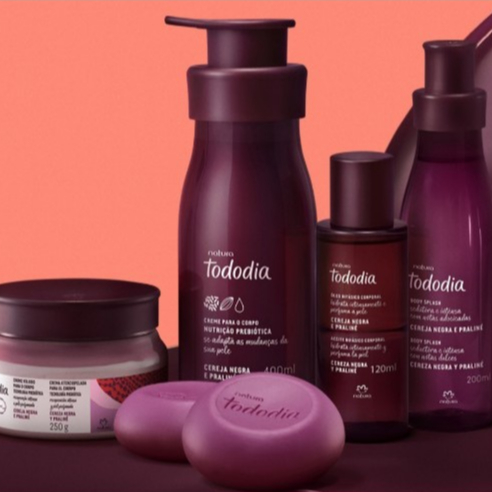 Lançamento Natura Tododia Cereja Negra e Praliné Creme Nutritivo Hidratante, Refil, Sabonete, Óleo, Body Splash | Avulso