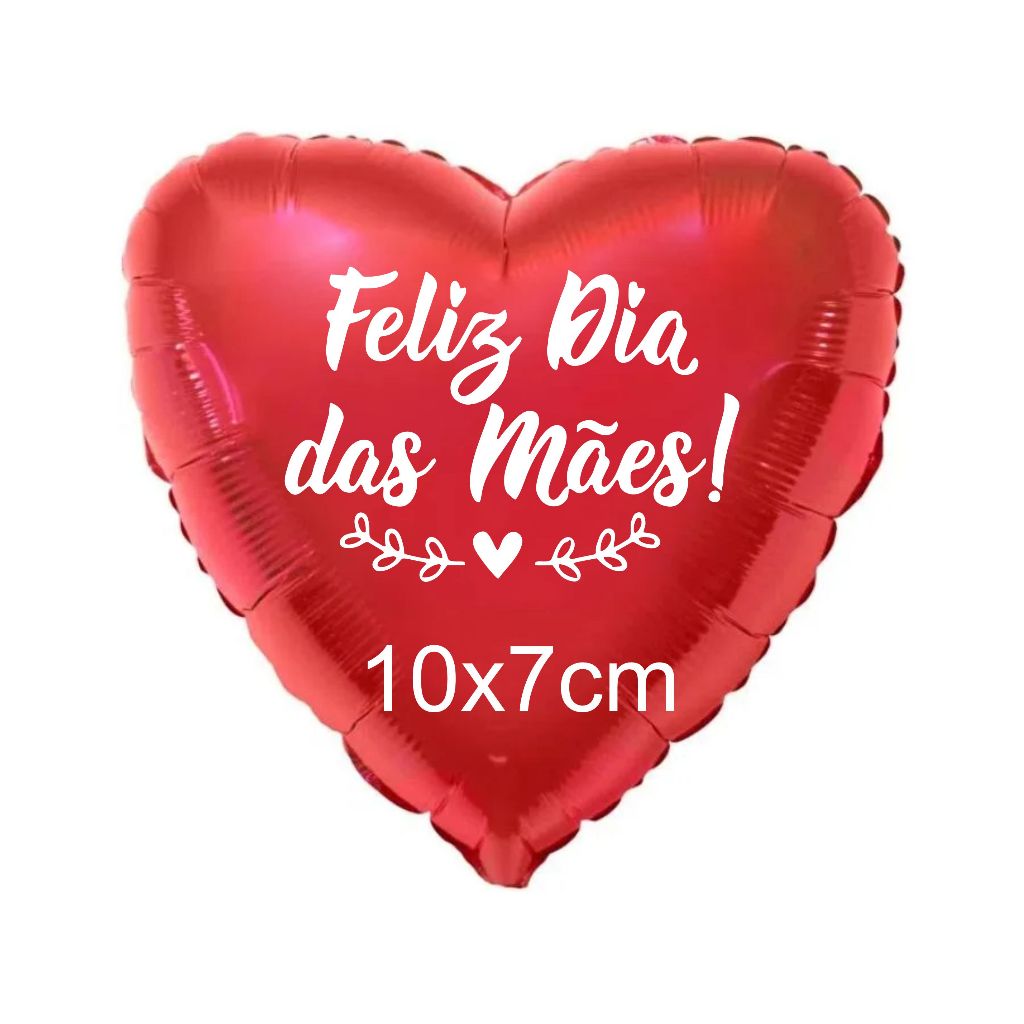 Kit Adesivo Vinil com 5 unidades "Feliz dia das Mães" para balão, bexiga, bubble,10x7cm