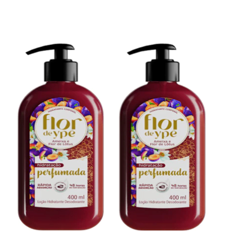 Hidratante Corporal  creme Flor De Ype Ameixa E Flor De Lotus 400ml kit com2