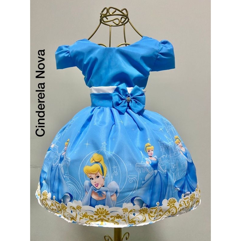 Vestido Temático personagem infantil festa aniversário Cinderela em Oferta na Shopee