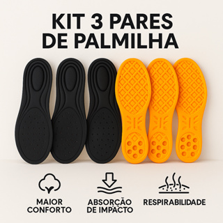 Kit 3 Pares Palmilha Ortopédica Anatômica em Gel-PU Confortável Bota Coturnos Militar Segurança em Oferta na Shopee