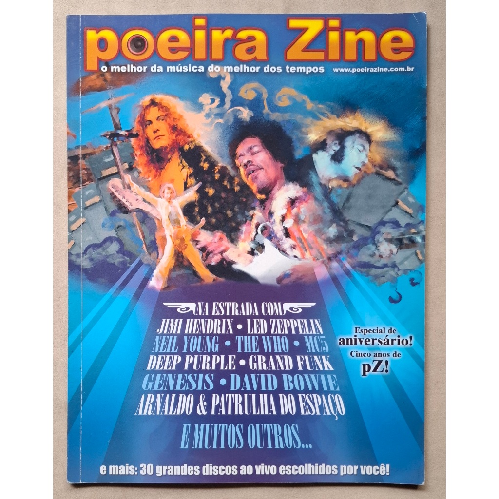 REVISTA POEIRA ZINE JIMI HENDRIX LED ZEPPELIN BOWIE NEIL YOUNG GRAND FUNK