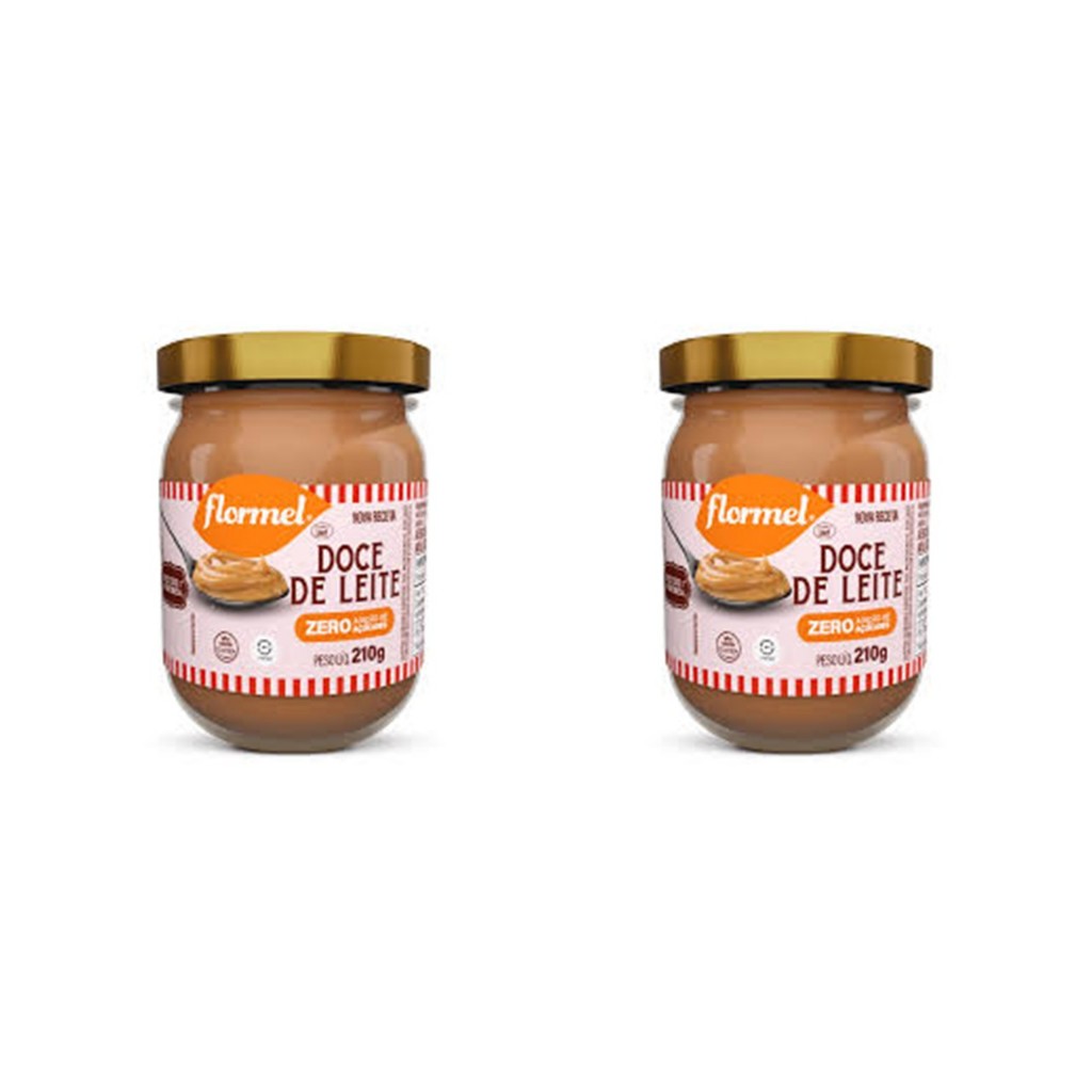Kit 2 Doce de Leite Cremoso Flormel Zero Açúcar Pote com 210gr