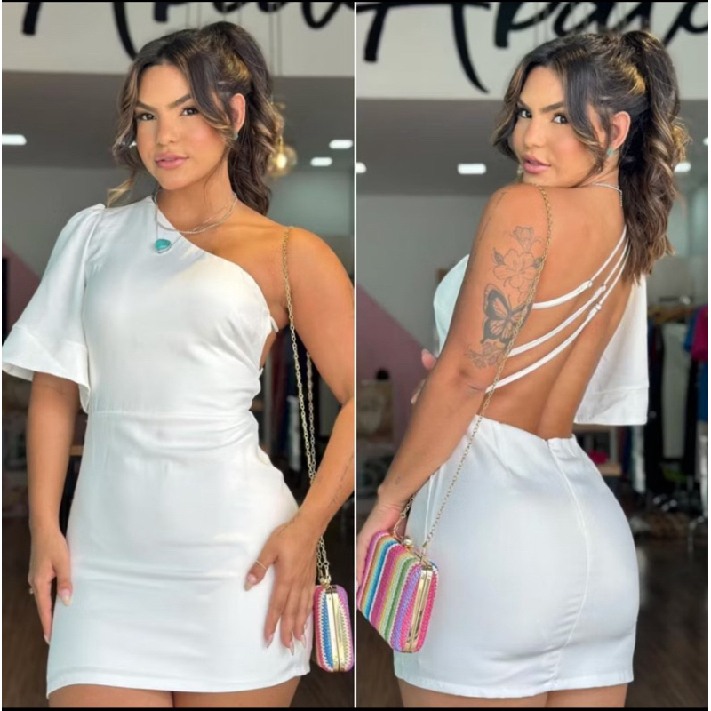 Vestido Tendência Alfaiataria Feminino Macaquinho Elegante e Casual Manga Única