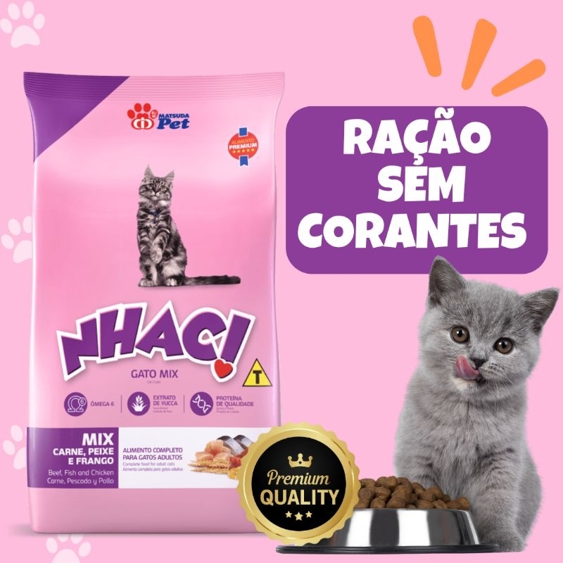 RAÇÃO NHAC! GATO MIX ADULTO 1KG