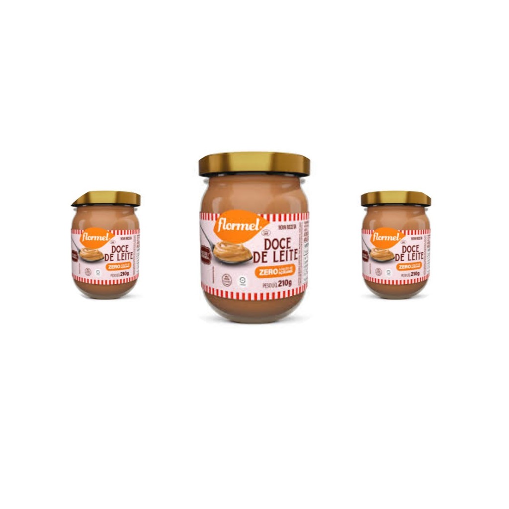 Kit 3 Doce de Leite Cremoso Flormel Zero Açúcar Pote com 210gr