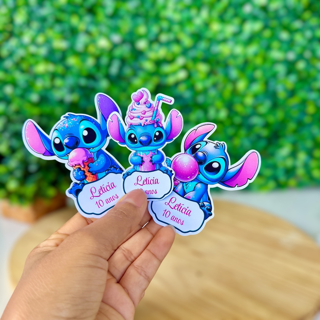 Apliques Para Tubetes  Stitch Lembrancinhas Aniversário Milk Shake Confeitaria / Stich em Oferta na Shopee