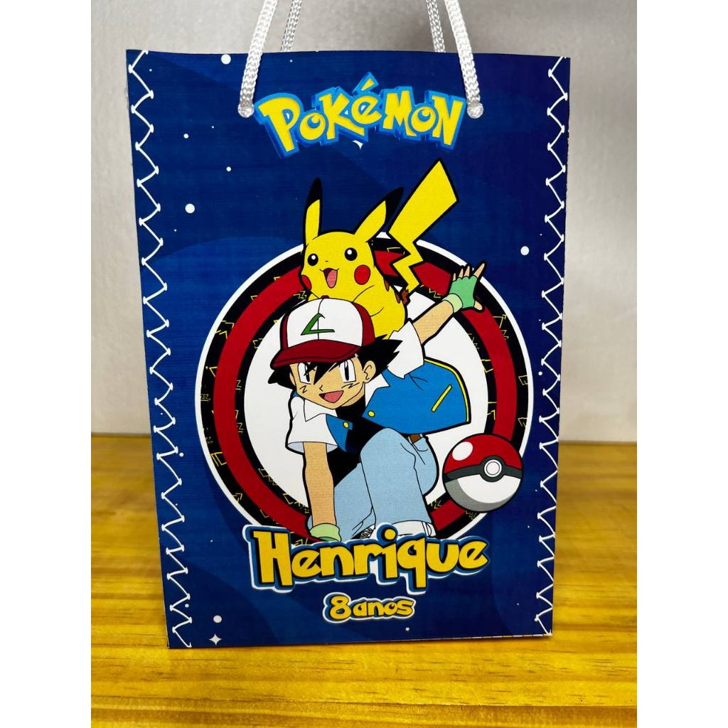 Sacola lembrançinhas para festa infantil sacola personalizadas tema POKÉMON sacolinha surpresa aniversário