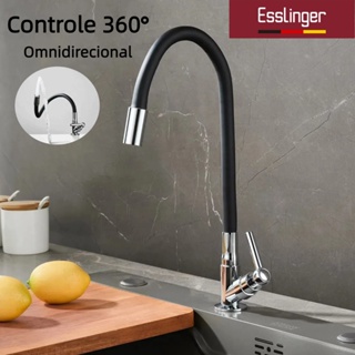 Torneira Para Pia de Cozinha Gourmet Deluxe Flexível de 360 Graus Preto 1/4 Volta em Oferta na Shopee