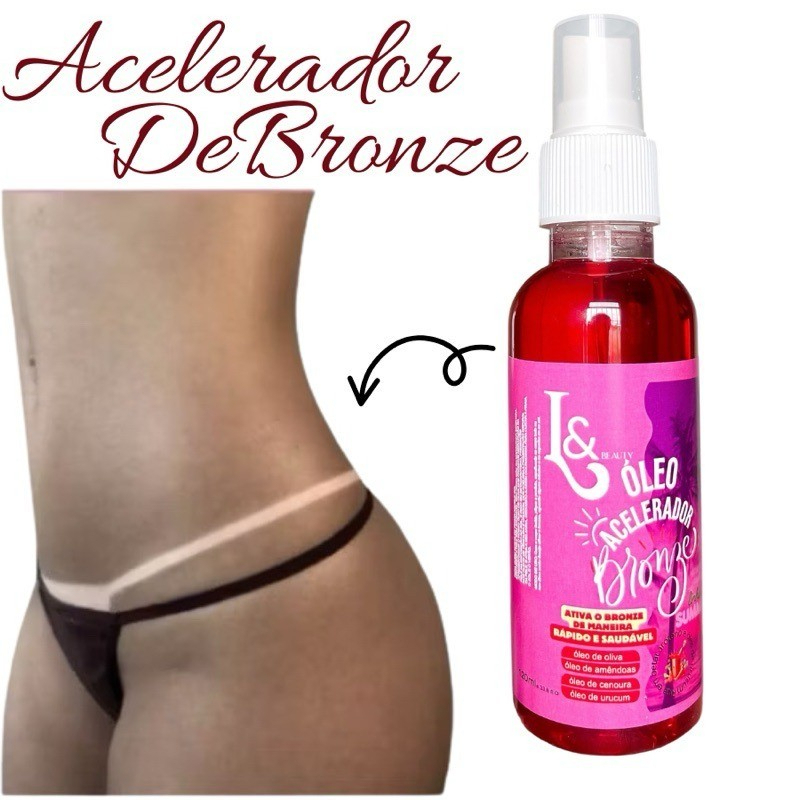 Óleo Acelerador Parafina Ativador De Bronze Marquinha De Fita Biquíni 200ml - L&Beauty