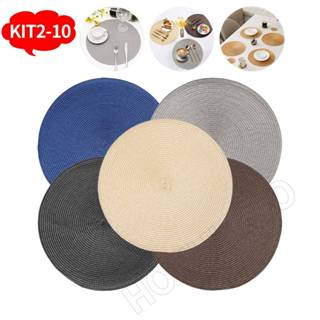 KIT2~KIT10 Jogo Americano Souplast Redondo Jantar Mesa Posta Cozinha-39cm