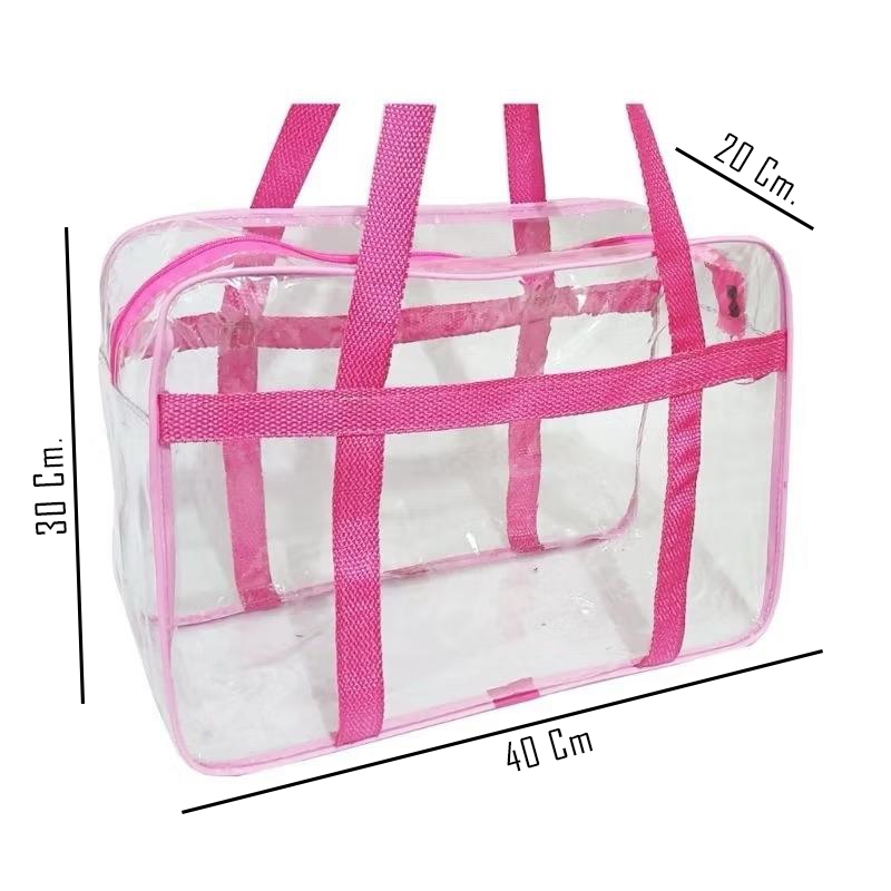 Bolsa Cristal Transparente P/ Maternidade, Praia, Viagem, Piscina Gramatura 0.20 em Oferta na Shopee