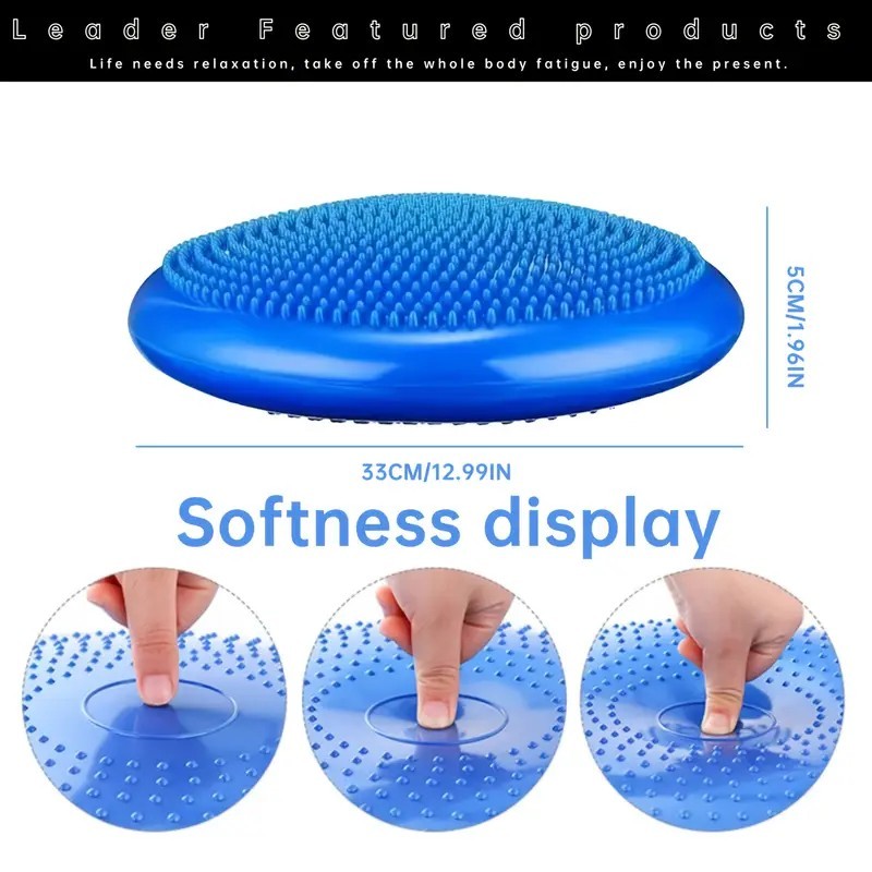 Disco De Equilíbrio Inflável Pilates Yoga Fisioterapia Fitnes 33cm Com Bomba Inflável 150kg