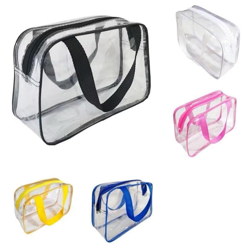 Bolsa Transparente Necessaire PVC Organizadora Para Trabalho Faculdade Estagio Hospital Maquiagem Higiene Pessoal