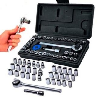 46 Peças Maleta Completa Linha Premium Kit Chaves Jogo Catraca Reversível Com Soquetes em Oferta na Shopee