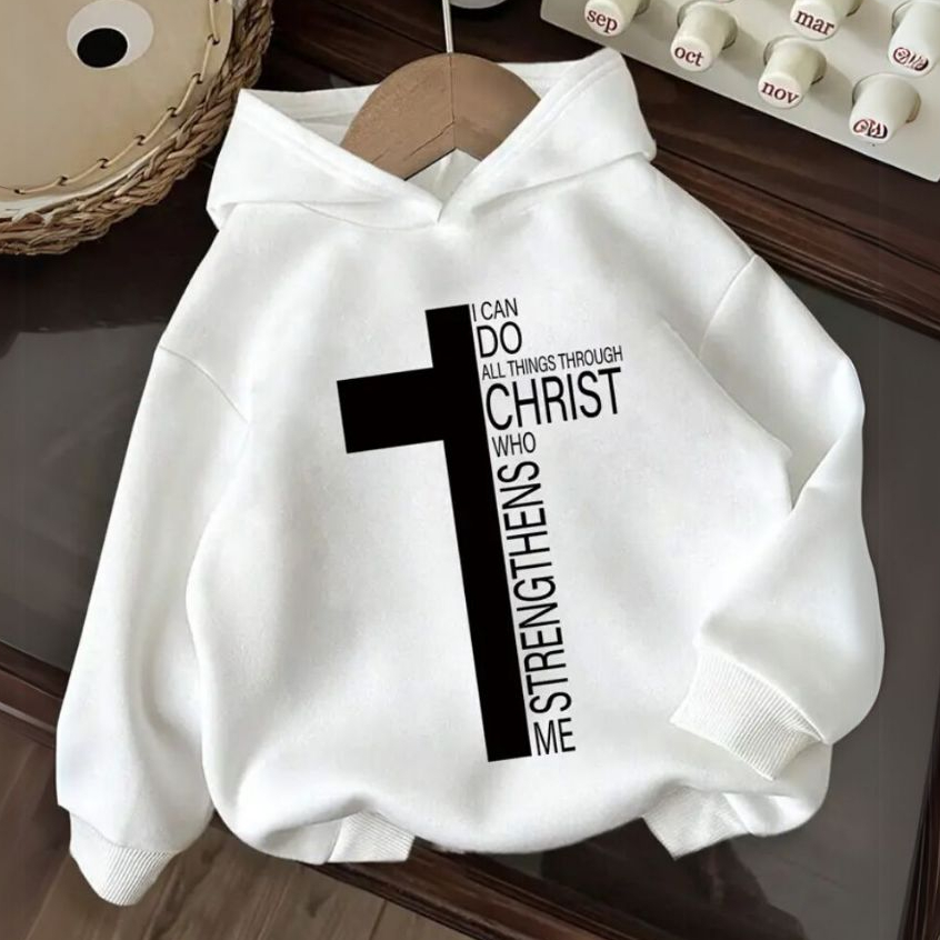 Moletom C/Capuz Confortável Christ Moda Gospel Unissex Casual Flanelado Com Ribanas Quentinho Inverno