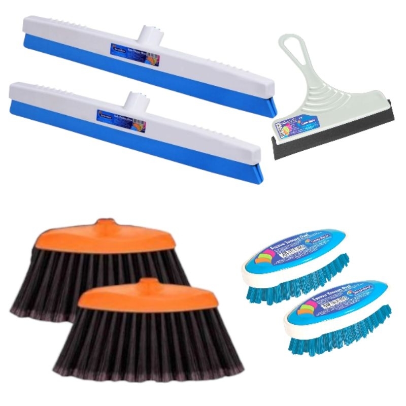 Kit Limpeza Rodo 40 cm Vassoura Rodinho pia Escova multiuso casa cozinha empresa escritório faxina