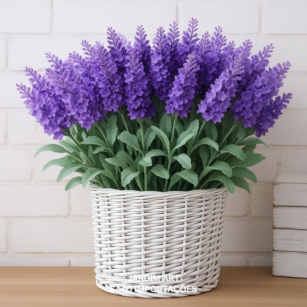 Decoração com 6 Buquês Lavanda Artificial Roxa