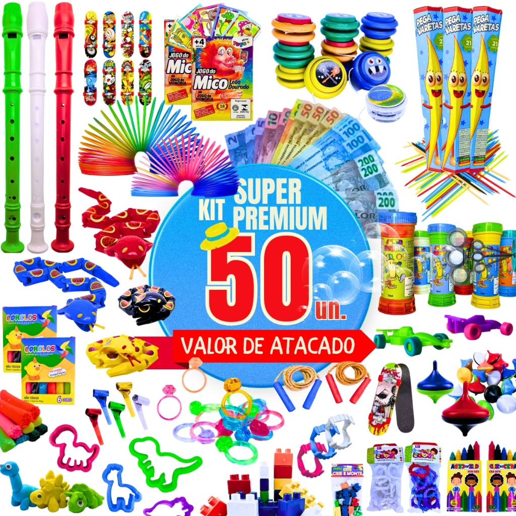 Kit 50 Prenda Festa Junina Julina Lembrancinha Aniversário Brinquedos Doação Criança Promoção