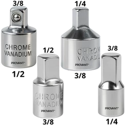 Kit 4 Adaptadores de Soquete Macho Fêmea 1/2 3/8 1/4 Cr-V