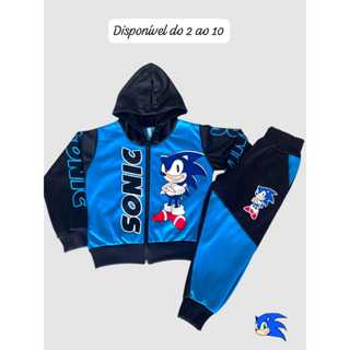 ROUPA DE FRIO CONJUNTO INFANTIL JUVENIL SONIC MENINO INVERNO MASCULINO CASACO COM ZIPER CALÇA COM ELÁSTICO LINDO OFERTA em Oferta na Shopee