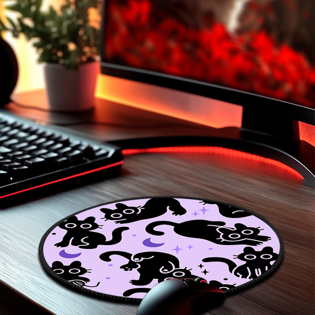 Mouse Pad Cute Redondo Antiderrapante 20x20cm De Diametro Premium Borda Costurada em Oferta na Shopee