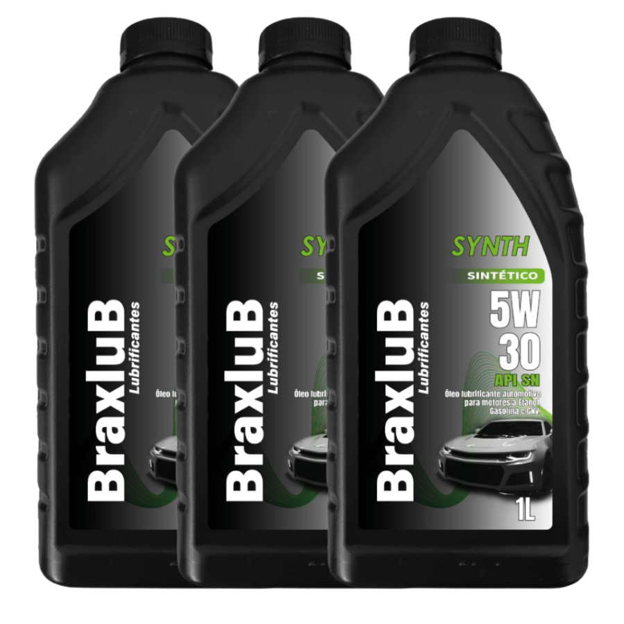 OLÉO DE MOTOR SINTÉTICO BRAXLUB 5W30 SN 3 LITROS